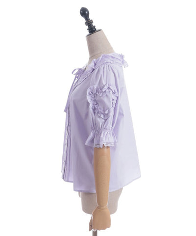 Heart Frill Puff Sleeve Blouse