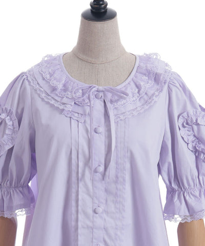 Heart Frill Puff Sleeve Blouse