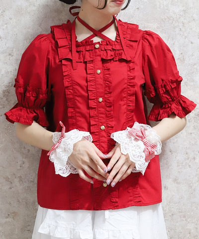 Square Neck Cotton Blouse (Time-limited Price)