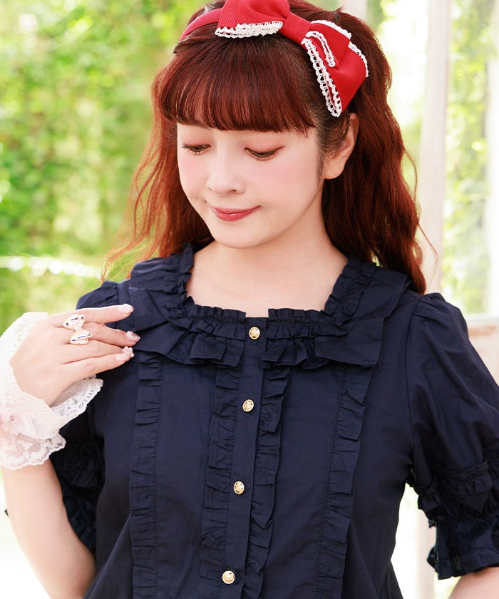 Square Neck Cotton Blouse (Time-limited Price)