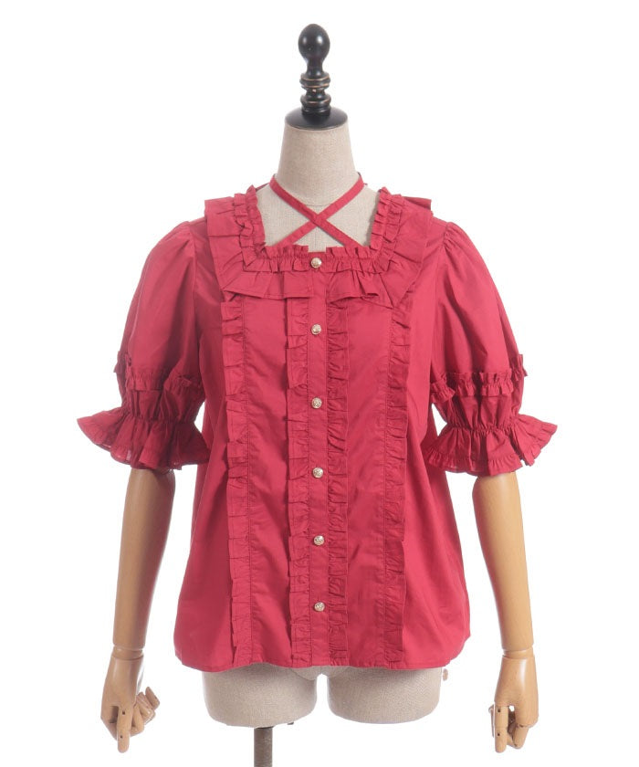 Square Neck Cotton Blouse (Time-limited Price)