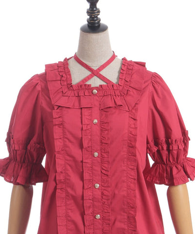 Square Neck Cotton Blouse (Time-limited Price)