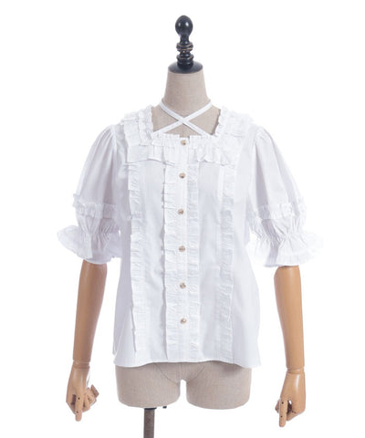 Square Neck Cotton Blouse (Time-limited Price)