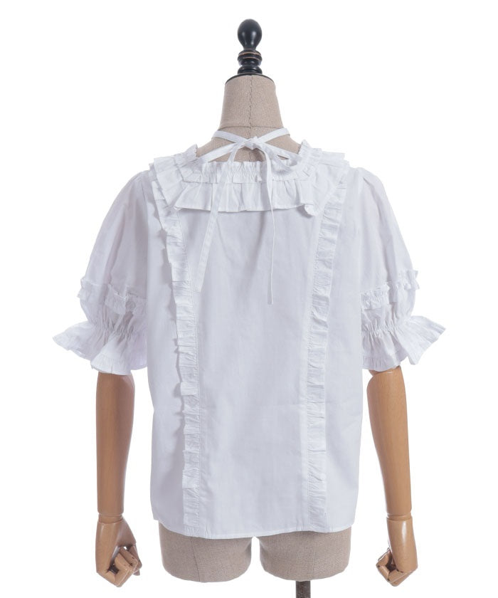 Square Neck Cotton Blouse (Time-limited Price)