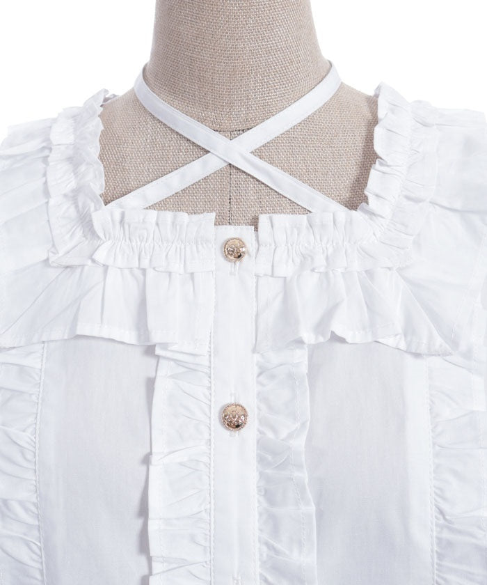 Square Neck Cotton Blouse (Time-limited Price)