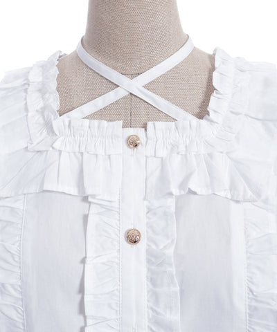 Square Neck Cotton Blouse (Time-limited Price)