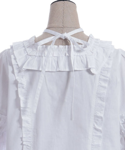 Square Neck Cotton Blouse (Time-limited Price)