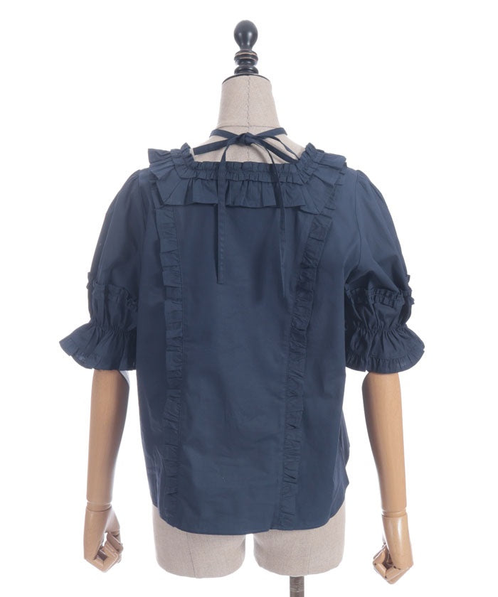 Square Neck Cotton Blouse (Time-limited Price)
