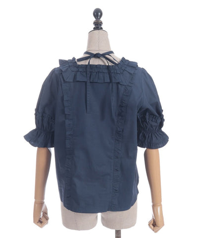 Square Neck Cotton Blouse (Time-limited Price)