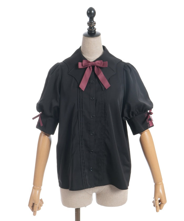 Bat Collar Short Sleeve Blouse (Time-limited Price)