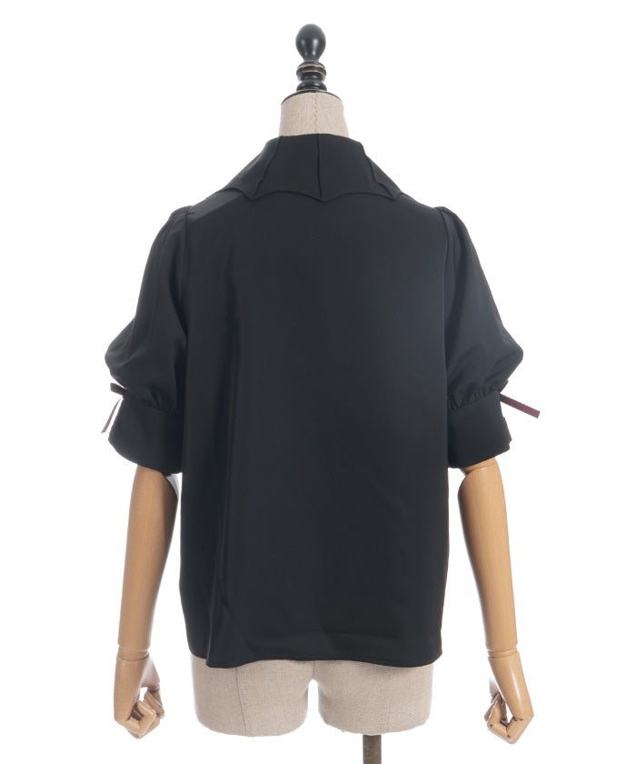 Bat Collar Short Sleeve Blouse (Time-limited Price)