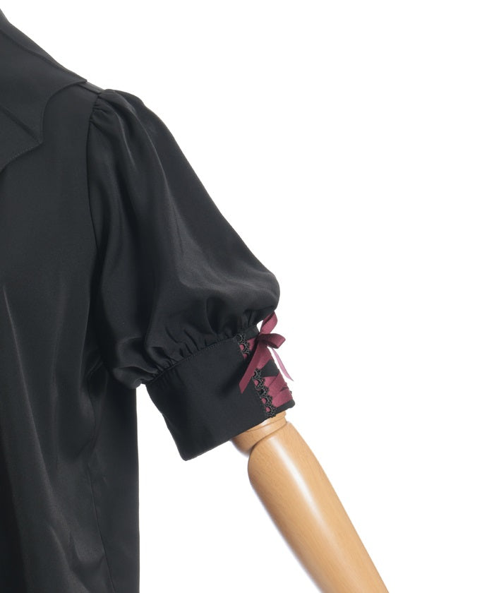 Bat Collar Short Sleeve Blouse (Time-limited Price)