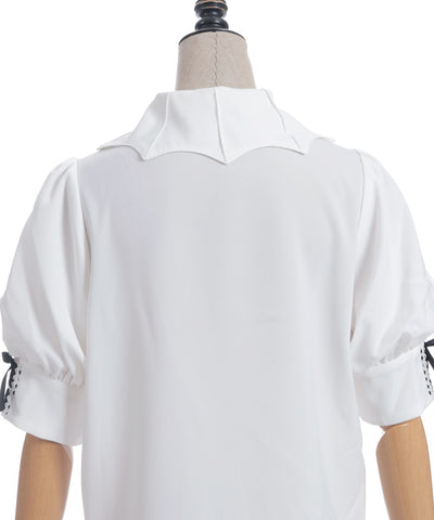 Bat Collar Short Sleeve Blouse (Time-limited Price)