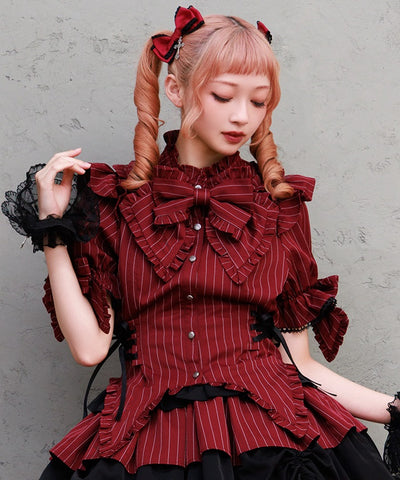 Striped Ribbon Blouse