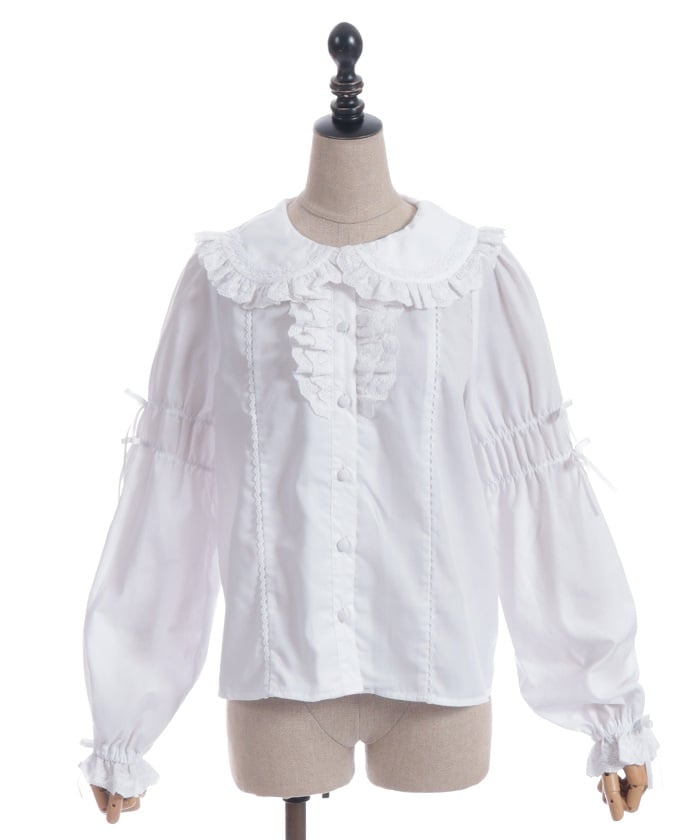 Cotton Lace Round Collar Blouse – axes femme from JAPAN