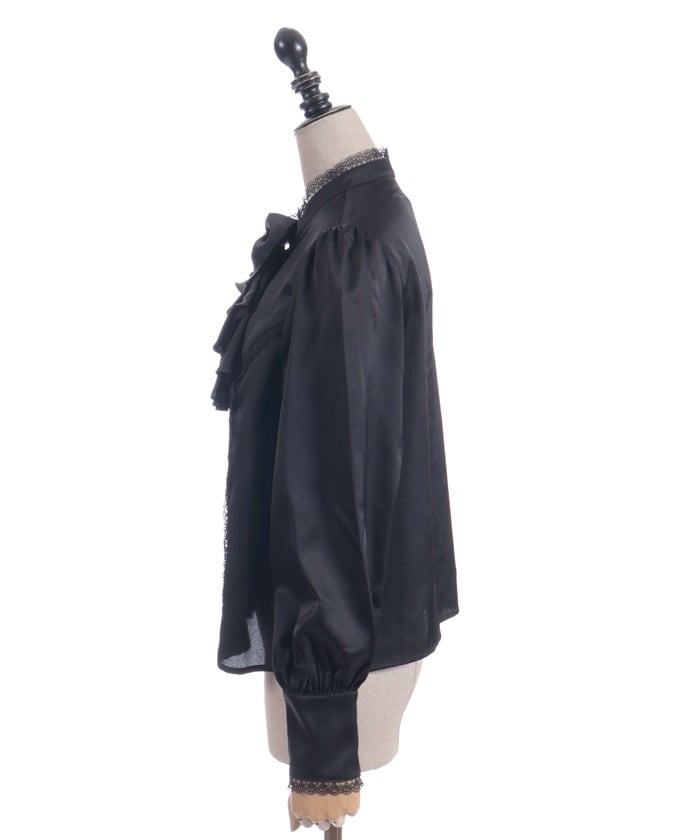 Blouse with Jabot Brooch