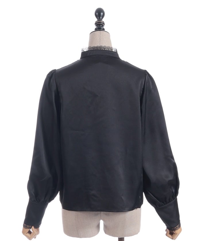 Blouse with Jabot Brooch