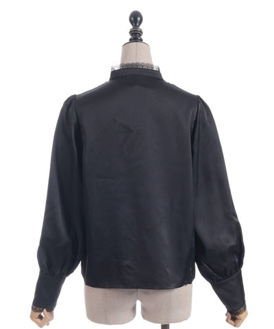 Blouse with Jabot Brooch