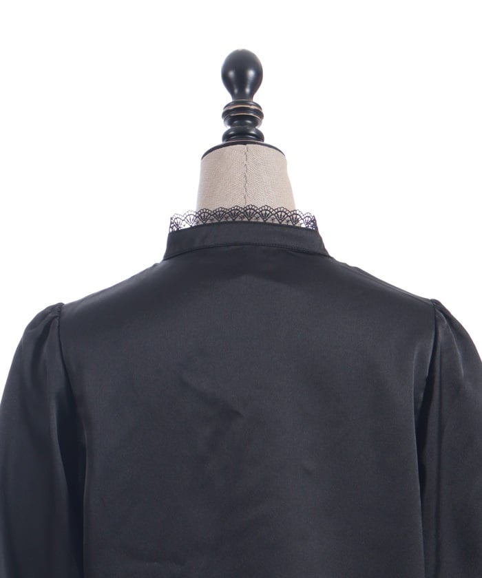 Blouse with Jabot Brooch