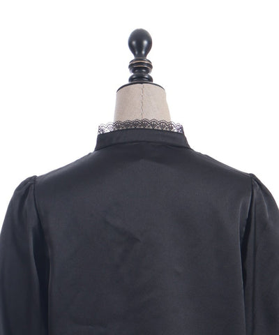 Blouse with Jabot Brooch