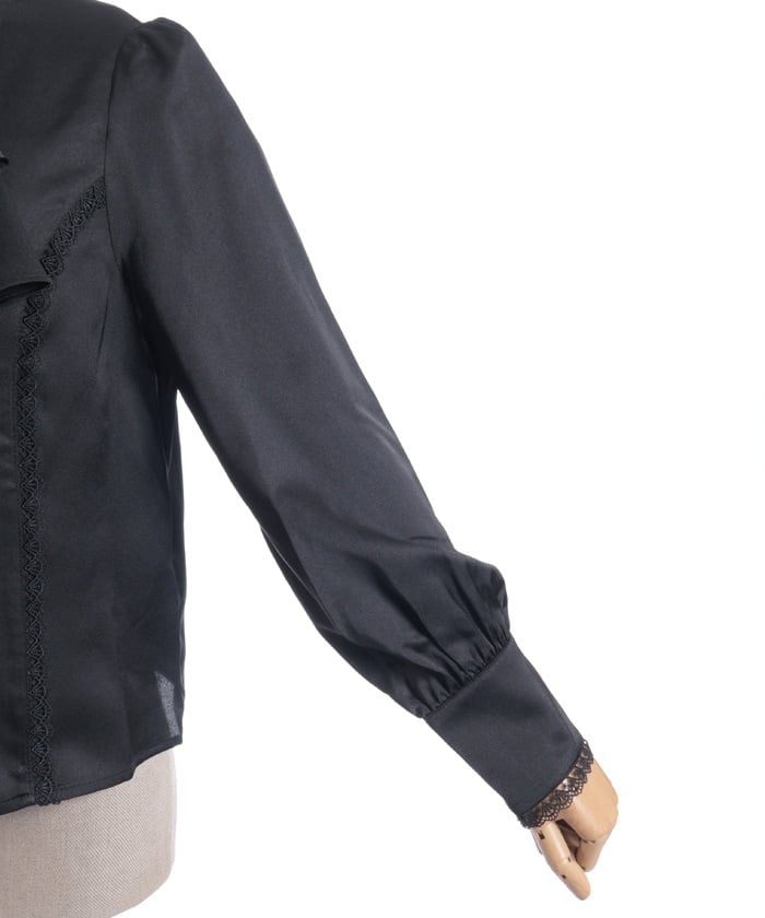 Blouse with Jabot Brooch