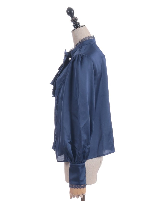 Blouse with Jabot Brooch