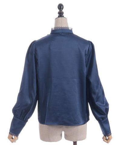 Blouse with Jabot Brooch