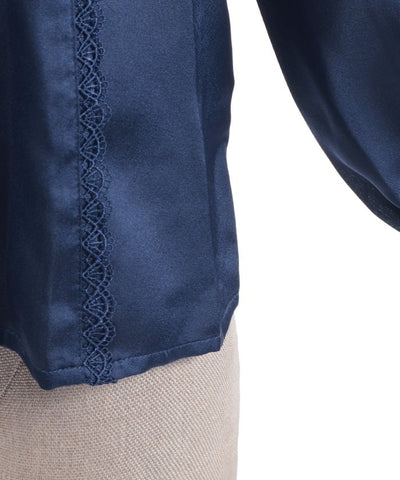 Blouse with Jabot Brooch