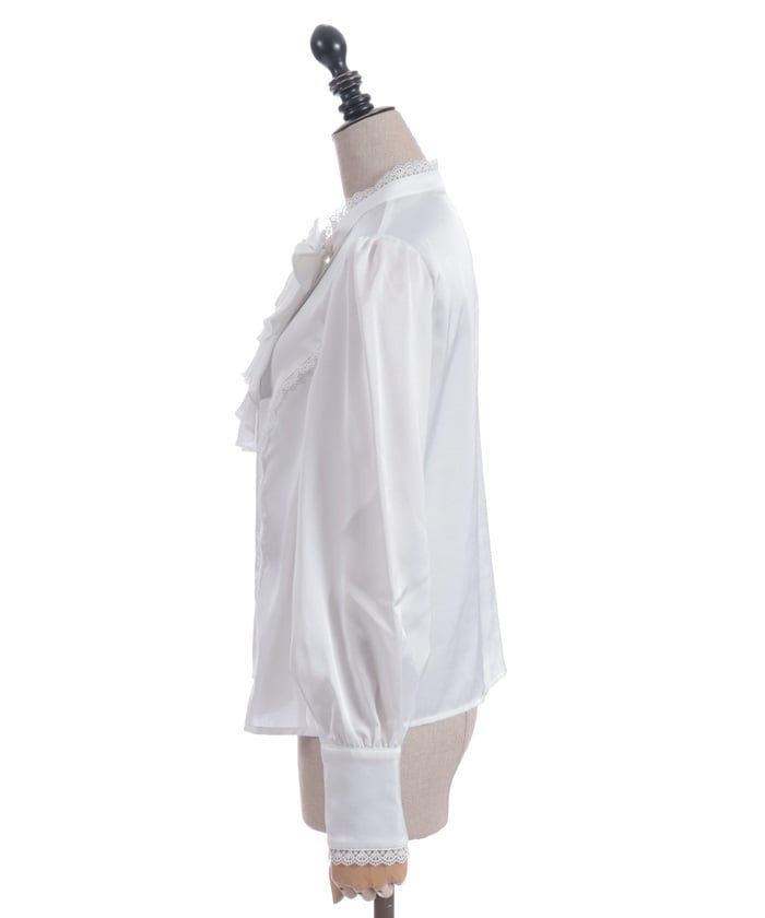 Blouse with Jabot Brooch