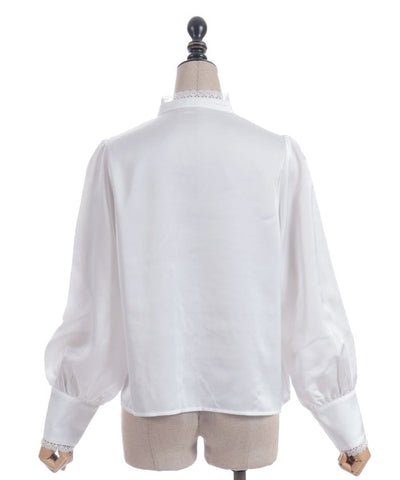 Blouse with Jabot Brooch