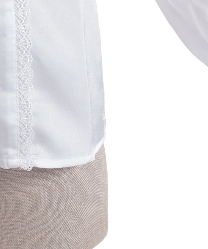 Blouse with Jabot Brooch