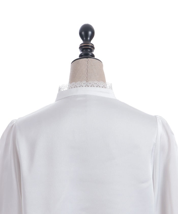 Blouse with Jabot Brooch