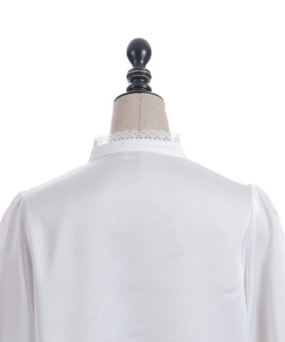 Blouse with Jabot Brooch