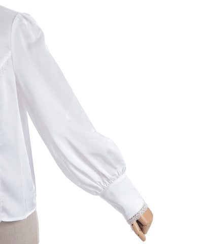 Blouse with Jabot Brooch