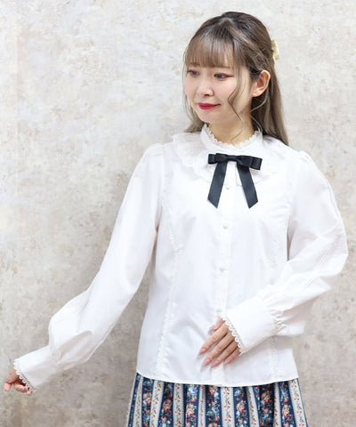 Tulle Lace Collar Blouse