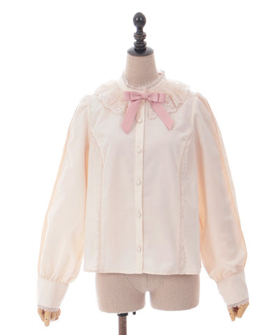 Tulle Lace Collar Blouse