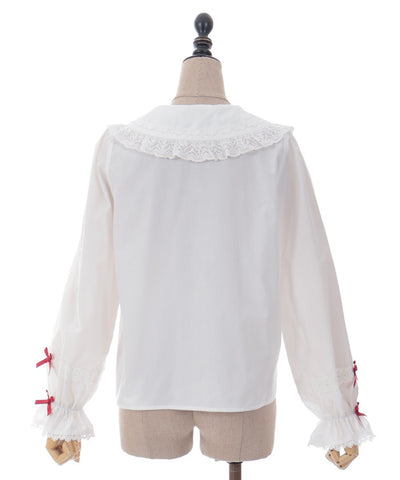 Torsion Lace Round Collar Blouse