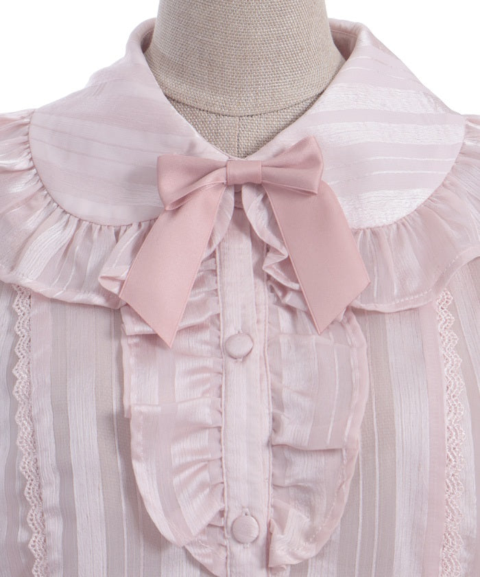 Striped Sheer Blouse – axes femme from JAPAN