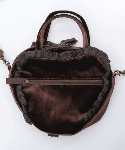 Tweed Heart Ribbon Bag S