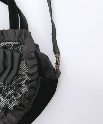 Tweed Heart Ribbon Bag S