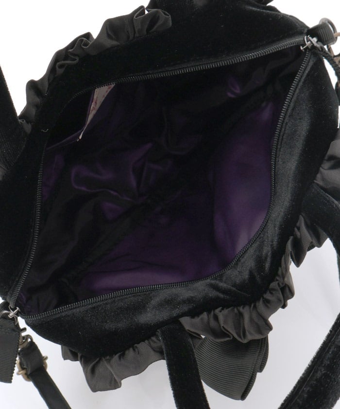 Tweed Heart Ribbon Bag S