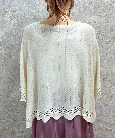 Lace & Rose Embroidery Poncho