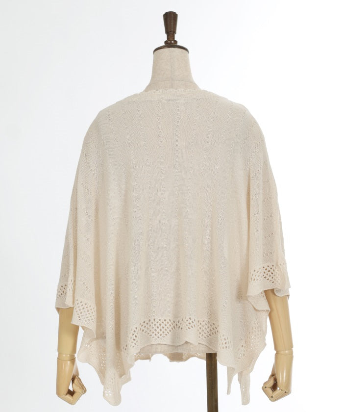 Lace & Rose Embroidery Poncho