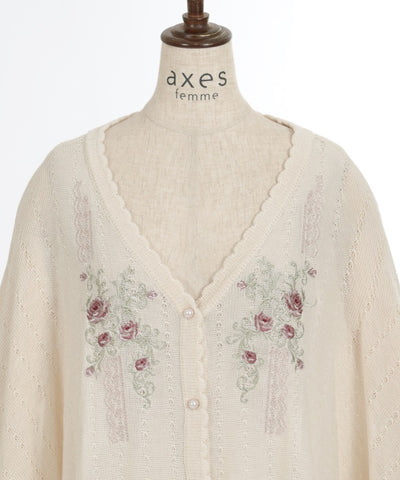 Lace & Rose Embroidery Poncho