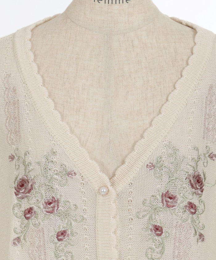 Lace & Rose Embroidery Poncho