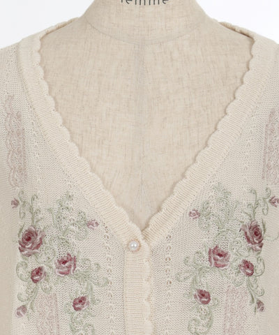 Lace & Rose Embroidery Poncho