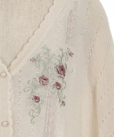 Lace & Rose Embroidery Poncho