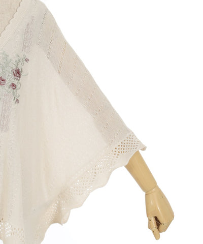 Lace & Rose Embroidery Poncho