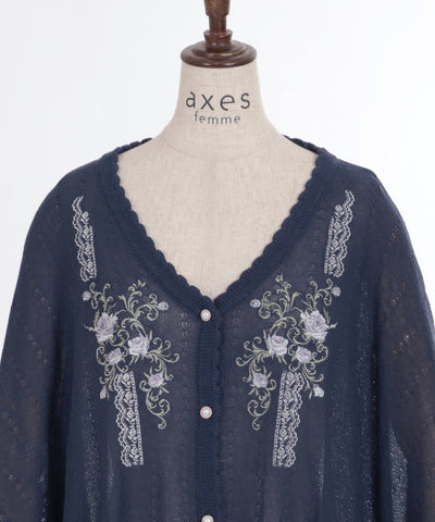 Lace & Rose Embroidery Poncho