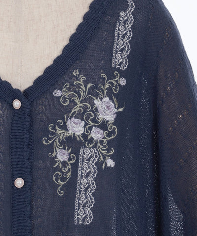 Lace & Rose Embroidery Poncho